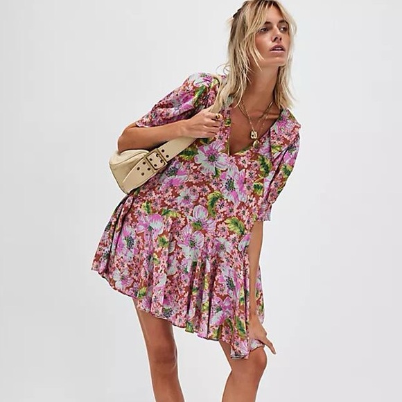 FREE PEOPLE ~ Moon Chaser Mini Dress ~ Size S - Picture 6 of 16